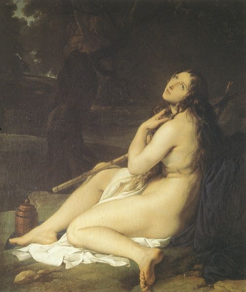 Francesco Hayez 015 - Die heilige Maria Magdalena weinend in der Wuste () Кающаяся св. Мария Магдалина в пустыне (505x600, 38Kb)