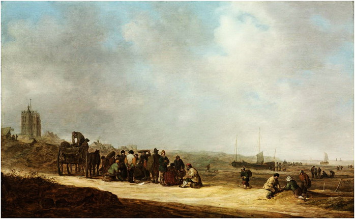 The beach at Scheveningen with fisherfolk 39.4 x 62.9 cm. 1641 (700x430, 74Kb)