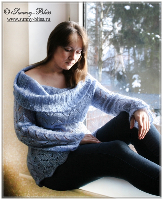 Ажурный пуловер с вырезами на плечах и спине спицами | ремонты-бмв.рф
