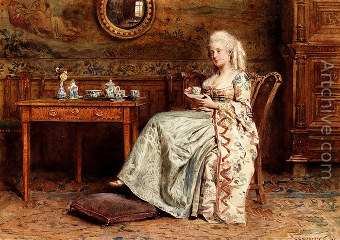 George Goodwin Kilburne.Taking tea (700x496, 331Kb)