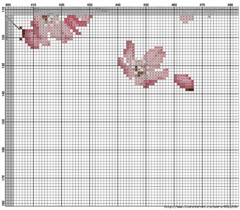 Сакура схема вышивка крестиком