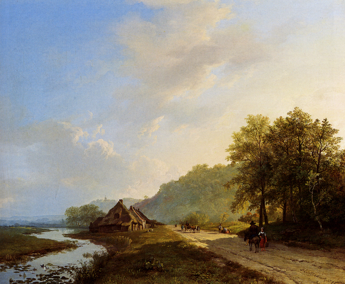 4000579_Koekkoek_Barend_Cornelis_A_Summer_Landscape_With_Travellers_On_A_Path (700x578, 522Kb)