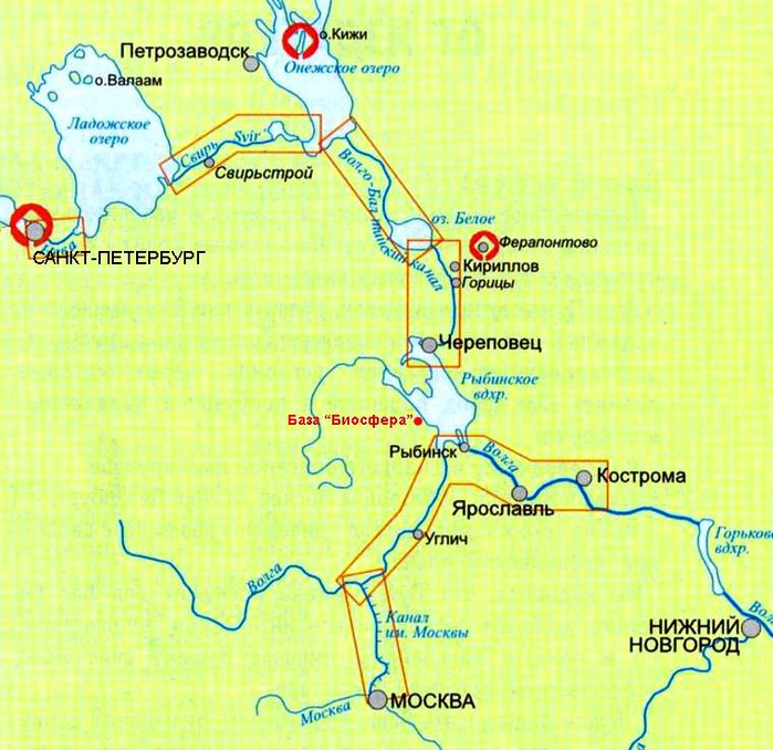 Карта маршрута теплохода санкт петербург москва