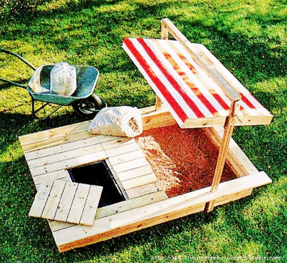 Как сделать детскую песочницу с крышей
