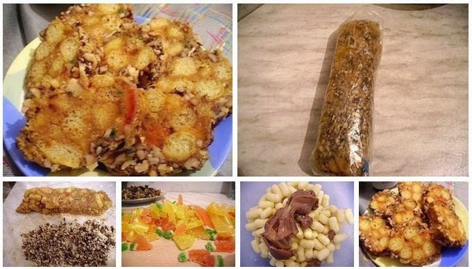 Торт из кукурузных палочек без выпечки