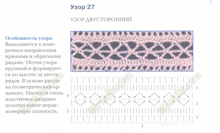 Мережка крючком со схемами