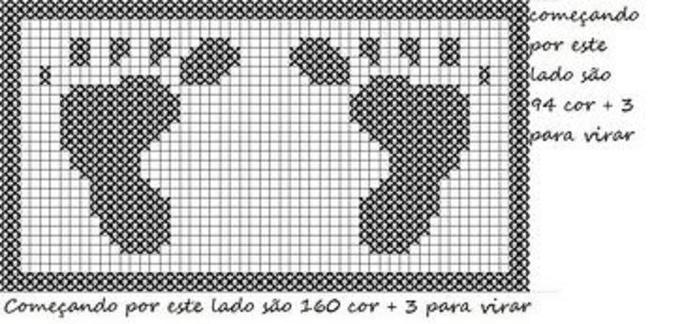 Коврик стопа крючком схема