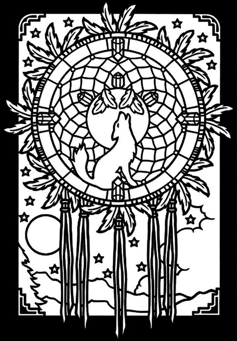 470075-015 Dreamcatchers Stained Glass Coloring Book (486x700, 131Kb)