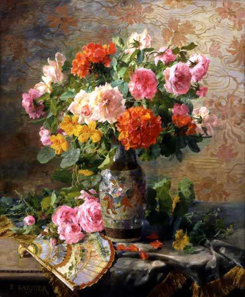 Vase of Flowers and a Fan (494x600, 57Kb)