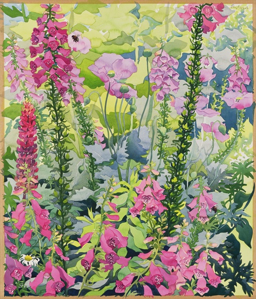 Garden with Foxgloves (513x600, 215Kb)