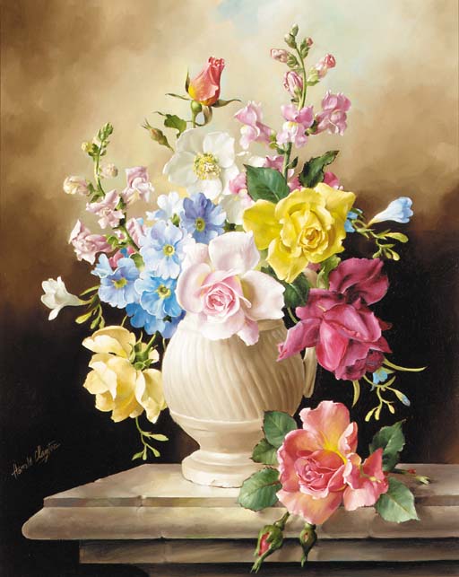 Still life with Christmas Roses, Antirrhinum, Primula and Freesia (512x643, 56Kb)