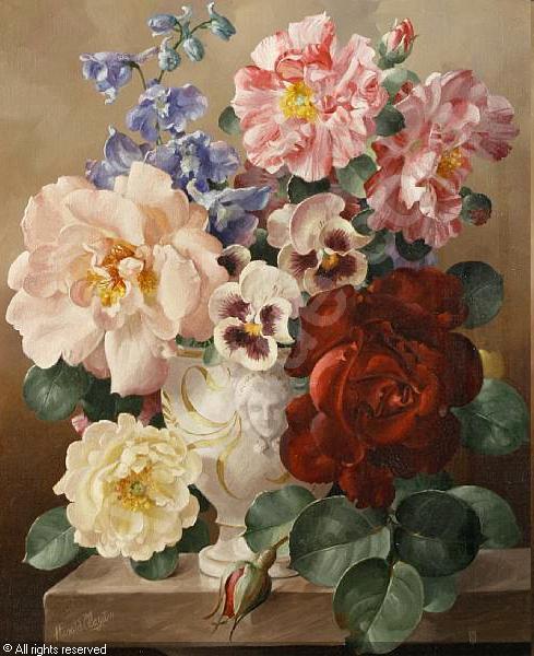 Still life with roses and pansies (489x600, 56Kb)