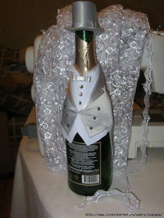 Как сделать шляпку на бутылку шампанского, мастер класс | Botellas decoradas, Botellas