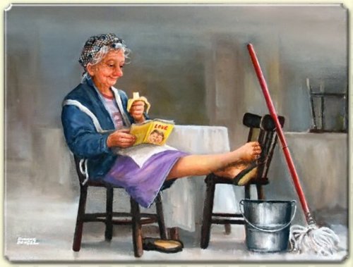 Recess reader - Descanso lector (ilustración de Dianne Dengel) (500x379, 36Kb)