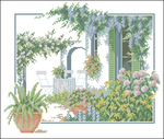  Lanarte Terras met bloemen N33926  (700x592, 354Kb)