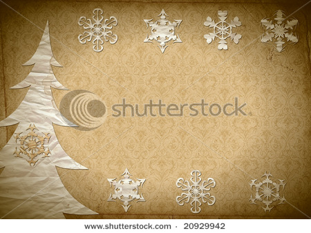 stock-photo-fur-tree-and-snowflakes-cut-out-from-the-old-rumpled-paper-20929942 (450x338, 75Kb)