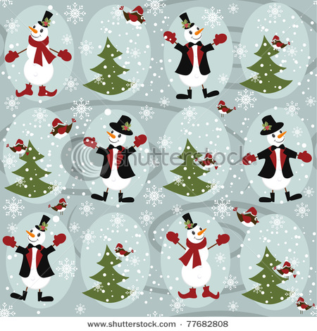 stock-vector-christmas-pattern-with-snowman-and-christmas-tree-77682808 (450x470, 107Kb)