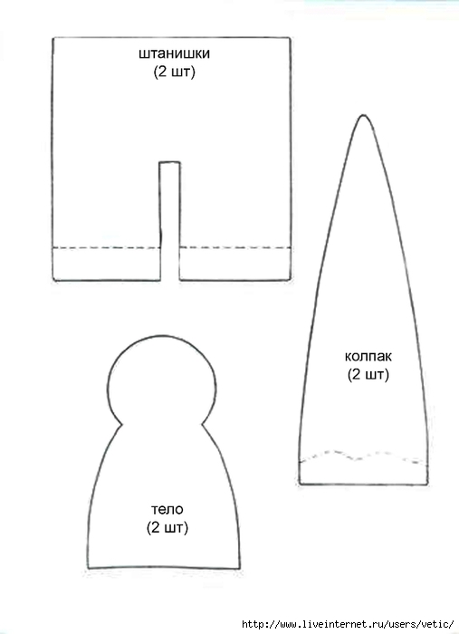 Гном своими руками выкройка