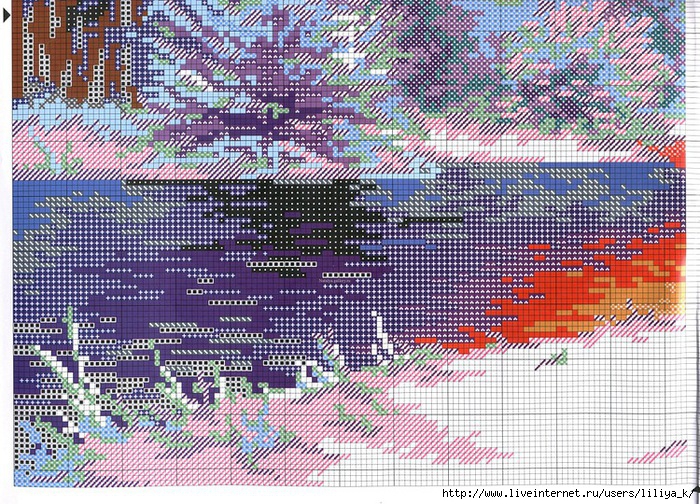 Вышивка крестом схемы бесплатно пейзажи