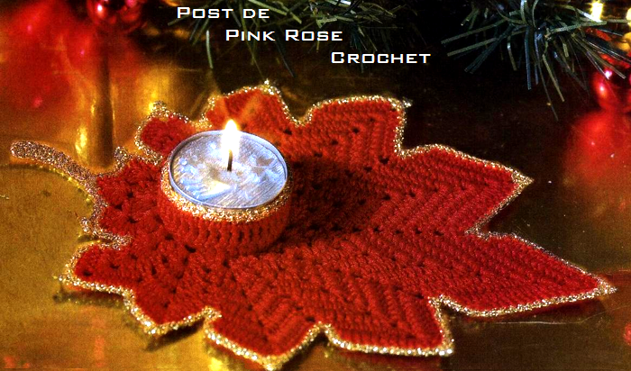 Folha Vermelha PVelas Croche de Natal ..PRoseCrochet (700x412, 611Kb)