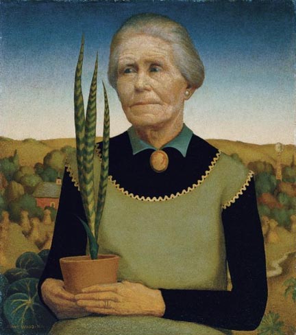 Grant Wood -woman with Plants (432x488, 37Kb)