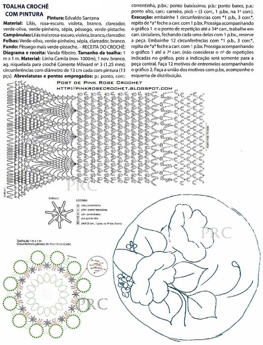 Toalha de Mesa Croche e Pintura - gr. PRoseCrochet (534x700, 267Kb)