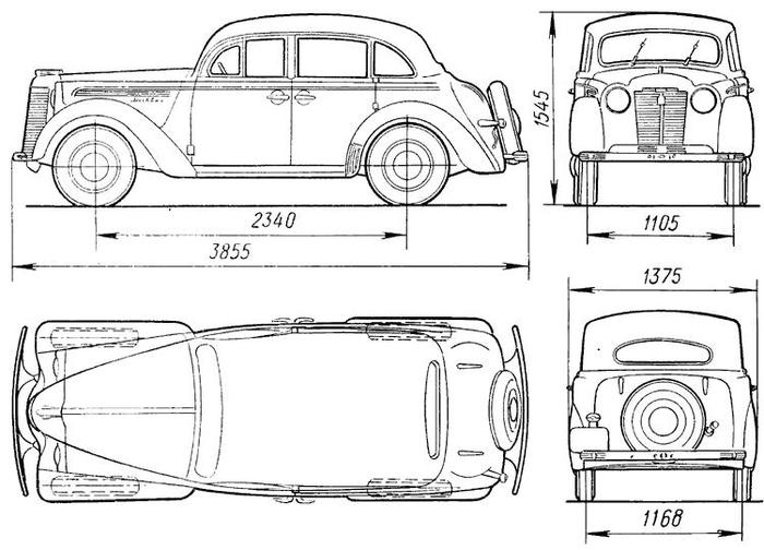 Москвич 400 рисунок