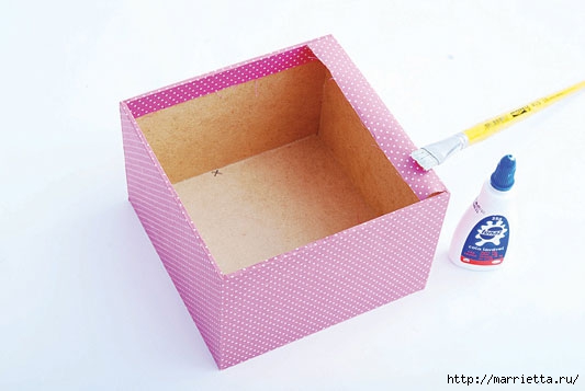 Как обшить коробку тканью
