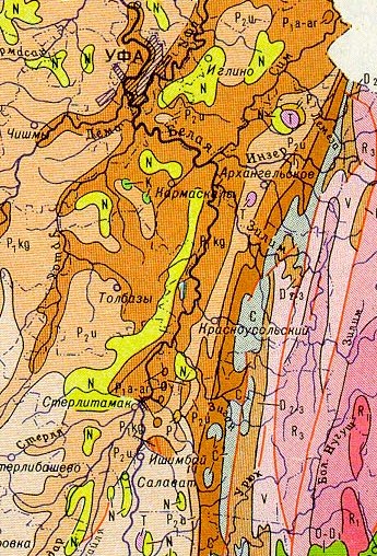Геологическая карта башкирии