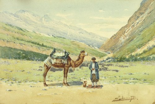 Kamelreiter beim Mittagsgebet im Kaukasus (500x334, 40Kb)