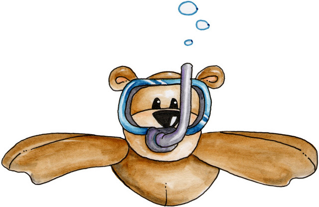Snorkel Bear (640x415, 54Kb)