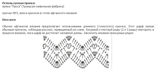 Афганское вязание крючком схемы и описание