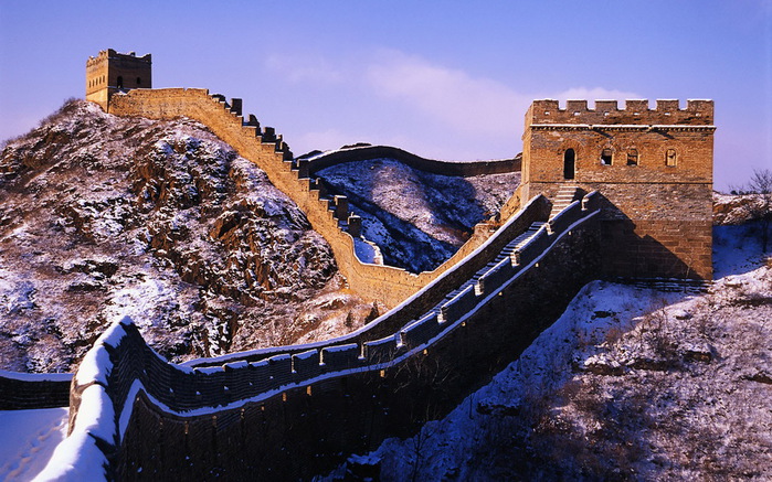 Snow on the Great Wall, China (700x437, 164Kb)