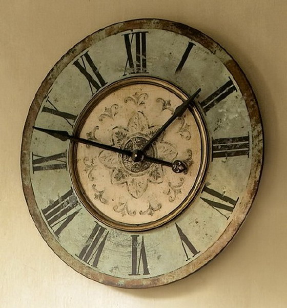 Декоративные настенные часы в стиле ретро, Большие Железные 3d-часы, 18 дюймов, с римскими цифрами