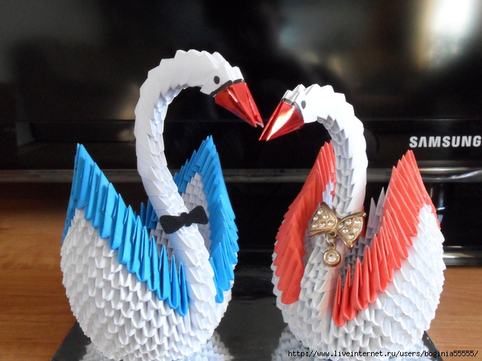Модульное оригами Лебедь: пошаговые схемы сборки