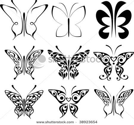 stock-vector-set-of-stylized-tattoo-butterfly-abstract-black-and-white-images-38923654 (450x421, 61Kb)