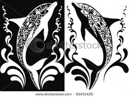stock-vector-two-ornamental-vector-dolphins-with-decorative-flourish-elements-on-white-and-black-background-92431435 (450x338, 60Kb)