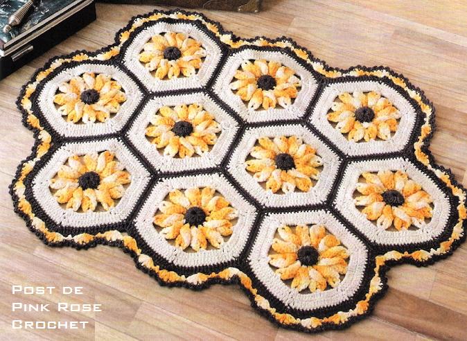 Tapete de Croche Flores Amarelas. PRoseCrochet (674x492, 96Kb)