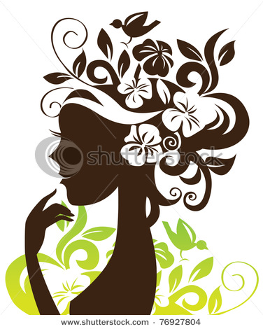 stock-vector-beautiful-woman-silhouette-with-flowers-and-bird-76927804 (376x470, 69Kb)