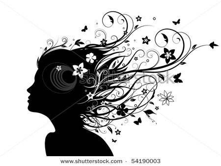 stock-vector-vector-illustration-of-abstract-young-girl-face-silhouette-in-profile-with-long-floral-hair-54190003 (450x338, 38Kb)