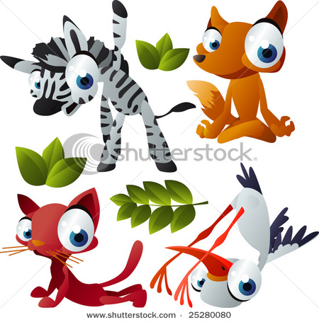 stock-vector-vector-yoga-animals-set-zebra-fox-cat-stork-25280080 (450x455, 82Kb)