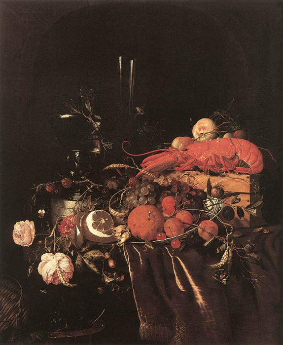 Still-Life with Fruit, Flowers, Glasses and Lobster (574x700, 370Kb)