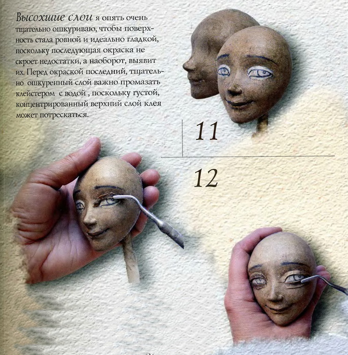 Реставрация кукол из папье-маше, пресс-опилок и композита