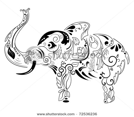 stock-vector-vector-picture-with-black-silhouette-of-elephant-72536236 (450x392, 46Kb)