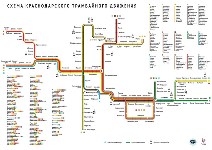 Схема трамваев в краснодаре с остановками на карте