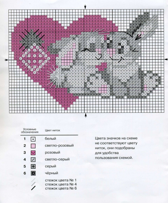 Схема вышивки - Зайка с сердечком