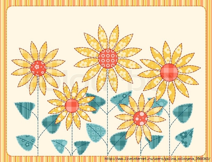 4372351-patchwork-sunflowers-card (700x534, 298Kb)
