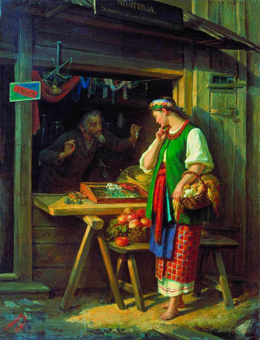 В лавке (1882) Ростовский областной музей изобразительных искусств (535x700, 323Kb)
