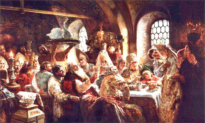 000 Маковский К.Е. - Боярский свадебный пир в XVII веке (700x419, 448Kb)