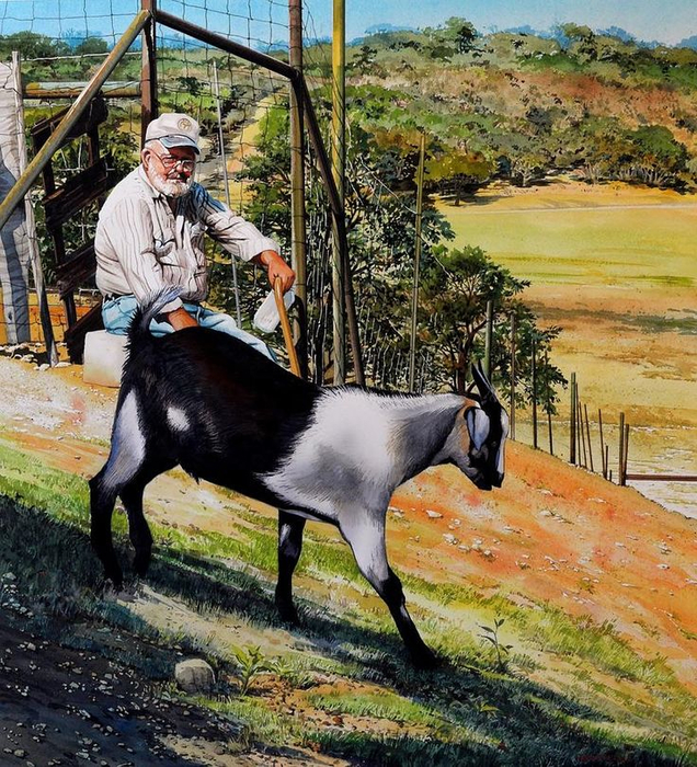 Goat Man Print by Robert W Cook (636x700, 613Kb)